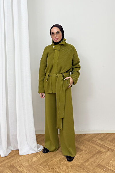 Melike Tatar Kuşaklı Triko Takım 87-2680