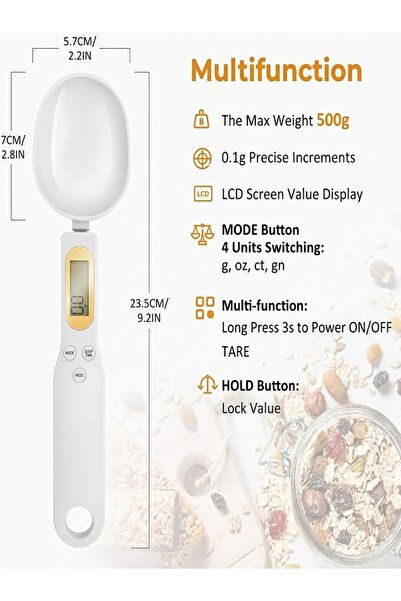 Generic Brand ميزان ملعقة رقمي (موديل DX3641) - ملعقة قياس إلكترونية دقيقة للمطبخ مع شاشة LCD