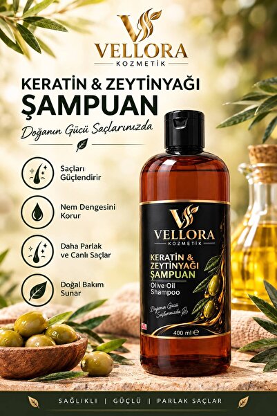 Vellora Kozmetik Zeytinyağı keratinli şampuan