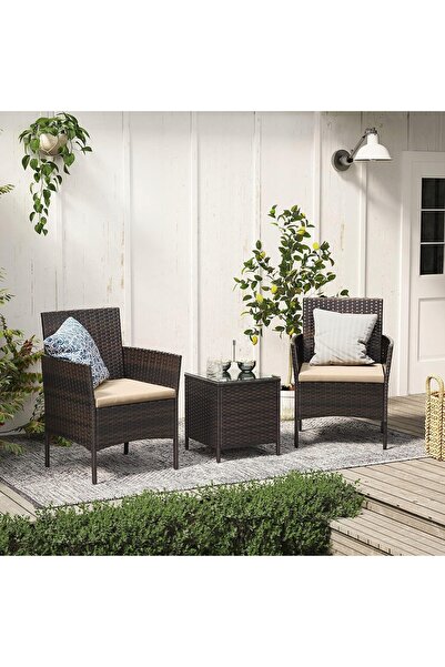 SONGMICS Set mobilier de exterior pentru terasă, masă și 2 scaune