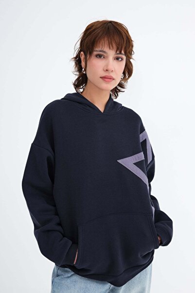 Addax Star Embroidered Embroidered Sweatshirt S10731