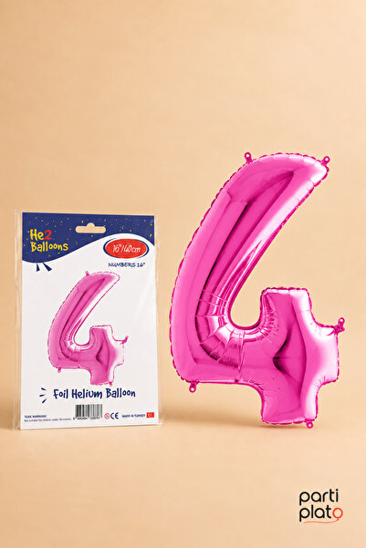 He2 Balloons Pink Foil Balloon Number 4 16 Inch 40 Cm, 4 Year Old Balloon, Bi...