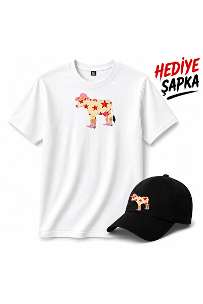 barsdepo Tricou cu imprimeu Vaca Stelară, Unisex, 100% BUMBAC (CU CADOU SURPR...