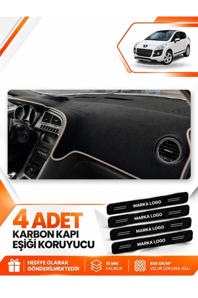 e-biz Peugeot 3008 Screenless (2010-2015) Compatible Front Cover Dashboard Pr...
