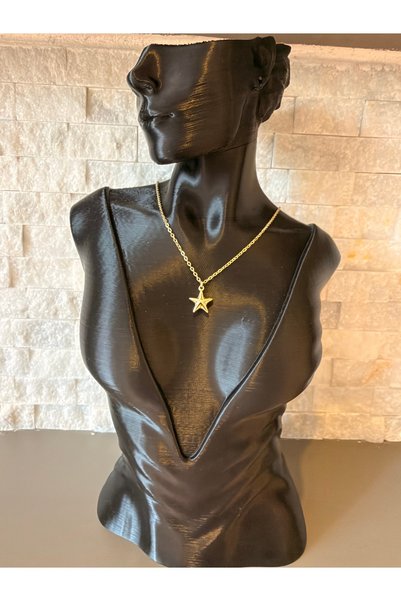 XUPING JEWELRY 14K RENGİ ÜÇBOYUTLU YILDIZ MODELLİ ÇELİKKOLYE 46+3CM
