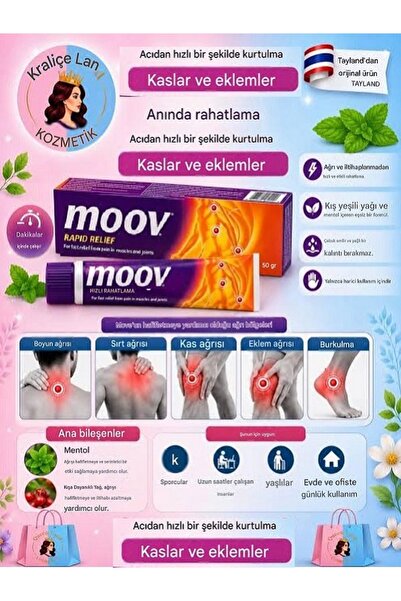 Moov Masaj Kremi, Yurt Dışından İthal Kas ve Eklem Ağrıları için Doğal Rahatl...