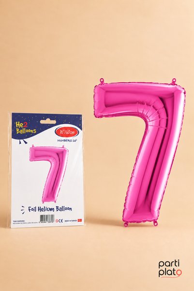 He2 Balloons Pink Foil Balloon Number 7 16 Inch 40 Cm, 7 Year Old Balloon, Bi...