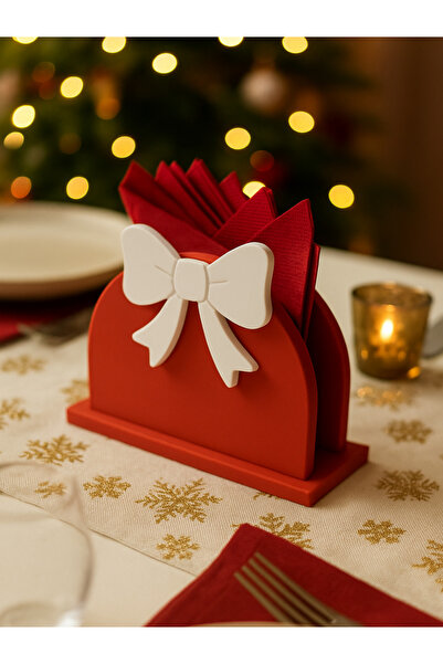 Victoria&Co Decorative Napkin Holder with Bow – Christmas Tableware and Table...
