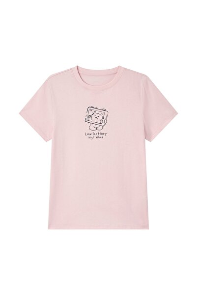 Giordano Women's Regular Fit Message Print T-Shirt
