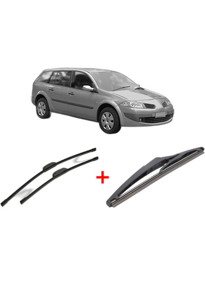 Bosch Set of 3 wipers RENAULT MEGANE II Estate Van (KM_) 2003-2009, for winds...