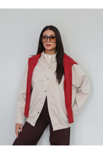 ESRAHELVACI High Collar Oversize Bomber Jacket E.H Collection