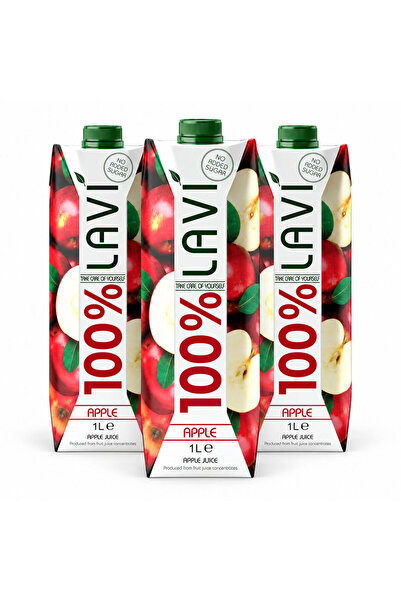 Lav'i لافي عصير تفاح 100%، 1 لتر × 3 عبوات