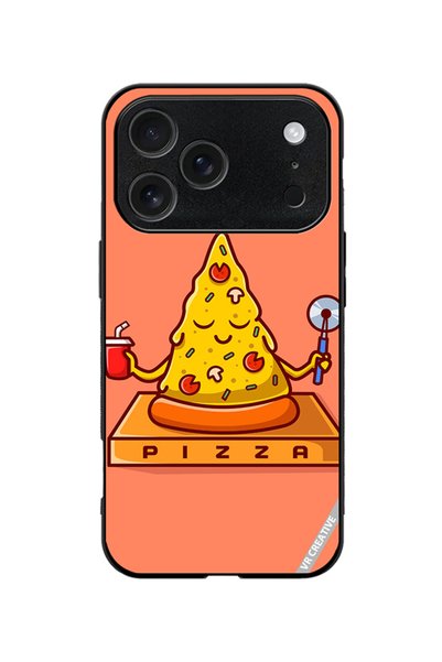 VR CREATIVE Protective Case Cover For Apple iPhone 18 Pro Cute Pizza Yoga Des...