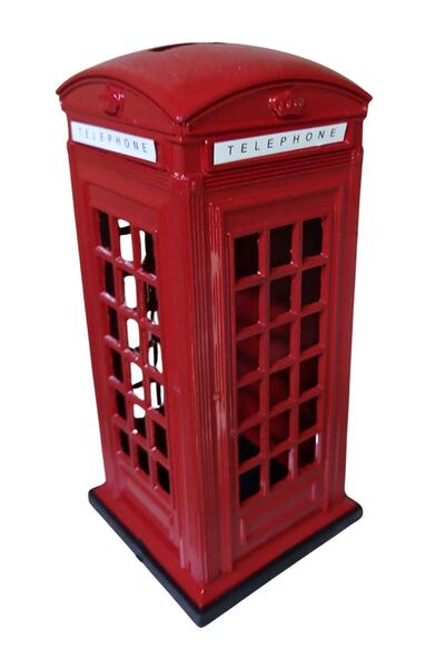 Dünyadan Hediyeler London Telefon Kulübesi Metal Kumbara Küçük Boy 12x6cm