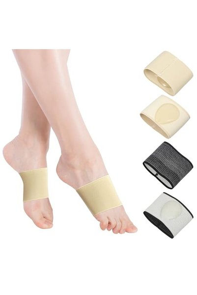 TERRIFI 2 Pairs Foot Arch Support Sleeves, Wear Over or Under Socks, Arch Sup...