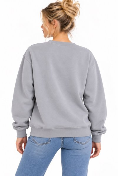 Machi 3 Ip Women's Crew Neck Sweatshirt (Soft Puff Fabric) Smoked Gray Brown Black Stone