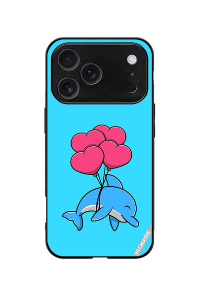 VR CREATIVE Protective Case Cover For Apple iPhone 18 Pro Cute Dolphin Design...