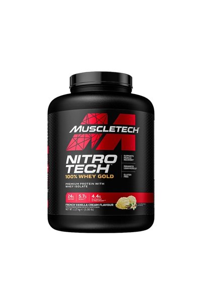 MUSCLETECH Νίτρο Τεκ 100% Γουέι Γκολντ – 2,27 κιλά - Γαλλική Κρέμα Βανίλιας