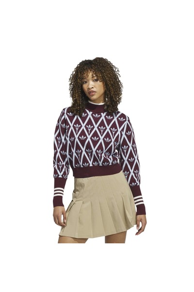 adidas Kh4086-K S Turtleneck Women's Sweatshirt Claret Red
