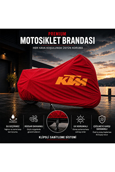KTM 250 DUKE ABS Kırmızı Motosiklet Branda Su Geçirmez Motor Branda