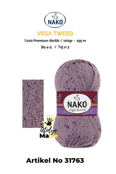 NAKO VEGA TWEED -31763- Premium Akrilik El Örgü Ipi Yünü - Yumuşak Atkı Bere ...