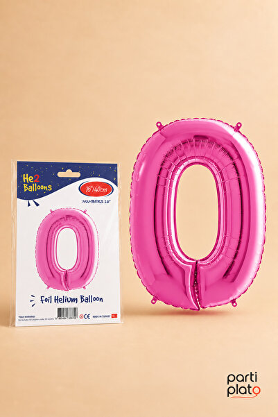 He2 Balloons Pink Foil Balloon 0 Number 16 Inch 40 Cm, Number Balloon, Birthd...