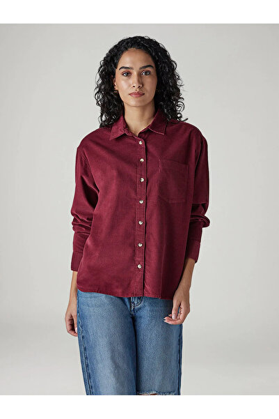 Levi's Levisburgundy Women's Shirt Relaxed Fit Woven Shirt 006C1-0023