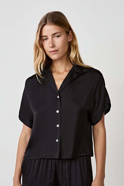 Etam قميص ساتان بأكمام قصيرة