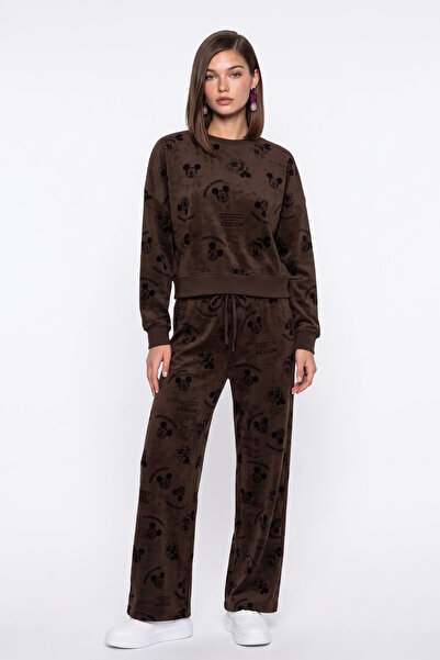 cemo Mickey Mouse Desenli Oversize Sweatshirt Eşofman Takımı