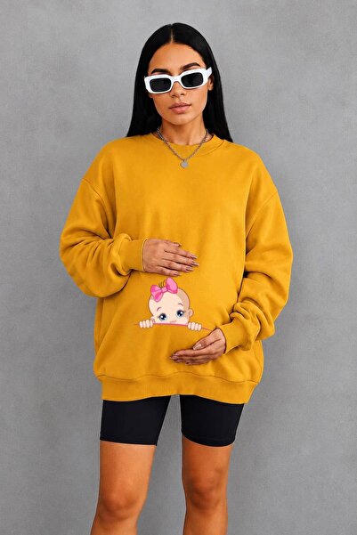 HELLO ROMA 3 Yarn Combed Cotton Intermediate Babak Baby Printed Maternity Swe...