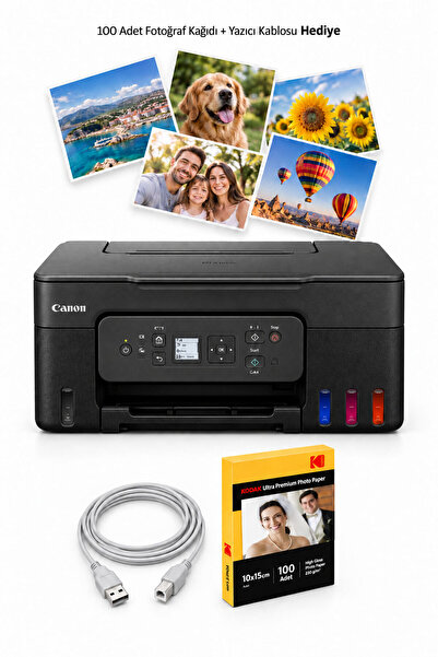 Canon PIXMA Wi-Fi Yazıcı G3480 Yazıcı Kablosu ve Fotoğraf Kağıdı hediye! (Onerous)