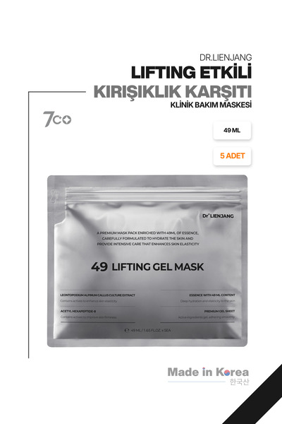 Dr.Lienjang Lifting Etkili | Kırışıklık Karşıtı | Klinik Bakım Maskesi | 5 Adet