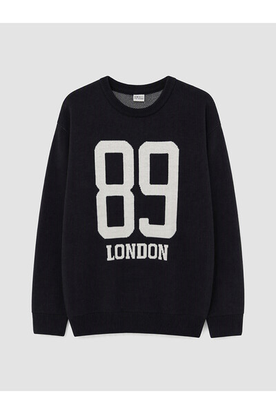 LC Waikiki Alita City Lcw Kids Navy Blue London Printed Boys' Sweatshirt