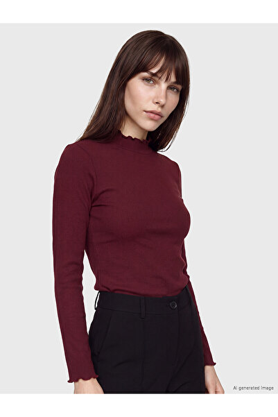 LC Waikiki Two Mt Shop Quality Lcw Modest Burgundy Camisole Plain Super Skinn...