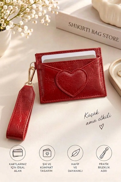 SHIKIRTI BAG STORE Red Color Double-Sided Heart Detailed Mini Size Women's Ca...