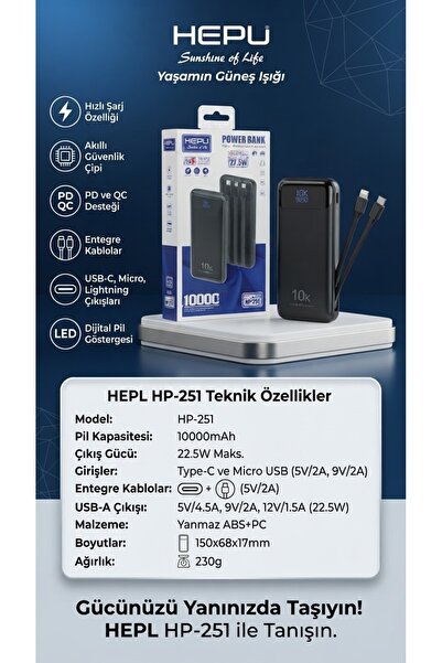 HP-251 22.5W 10000mAh Power Bank