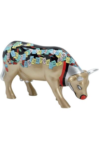 Generic Cowparade Ceramic Multi Color Movin All In Medium Size Cow Statue
