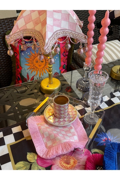Rose Atelier Bursa Püsküllü Sunumluk 1 adet - Pink