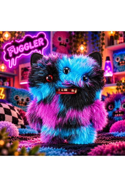 Zuru Fuggler Butt Ugly Pets 22 CM Mavi Mor Renkli Dişli Peluş Oyuncak