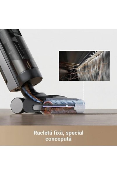 Dreame Aspirator umed-uscat H12 Pro Ultra: 60 ° Curățare cu perie, uscare cu aer cald timp de 30 de minute, autocurățare cu racletă fixă, putere de aspirație de 16.000 Pa, curățare pe două părți.
