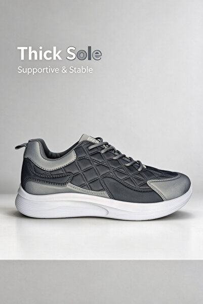 AllMart Arabia Men Thick Sole Elevator Sneakers 5cm Height Lifting Sports Tra...