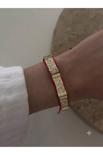 AychaAksesuar Red String Plate-Cut Brand Model Bracelet