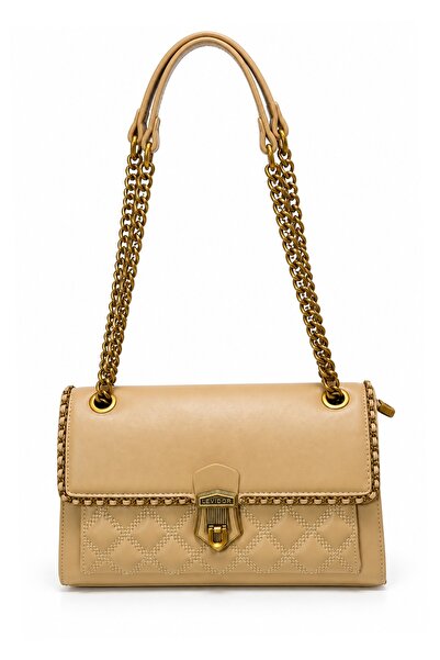 Levidor Mink Quilted Embroidered Chain Strap Detailed Stylish Design Women's ...