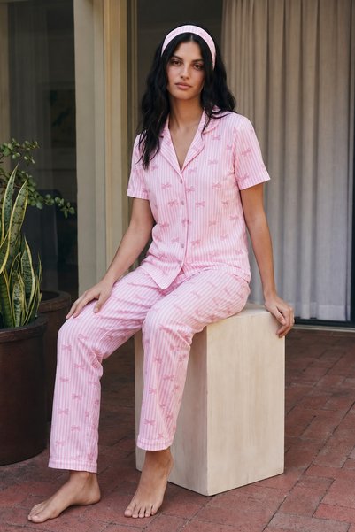 WomanAndKids Night Pink Viscose Blend Homewear Pajama Set