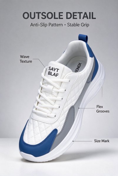 AllMart Arabia Men Thick Sole Elevator Sneakers 5cm Height Lifting Sports Tra...