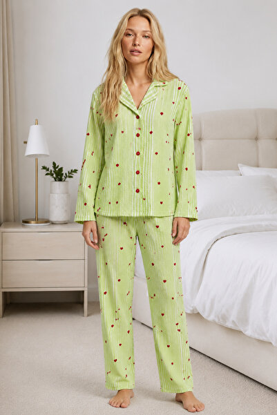 WomanAndKids Night Green Women's Home Wear Comfortable Pajama Set 4660