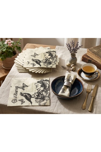 LOVYCO Șervețele de prezentare cu două straturi - Estetică vintage Pinterest, șervețele pentru prezentare și decoupage, pentru evenimente speciale și uz zilnic, pachet de 20