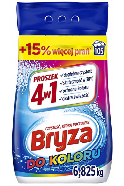 Bryza 4W1 Detergent pudră colorat pentru rufe 6,825 kg 105 spălări Pentru culori
