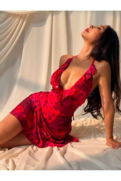 Woman's Fashion Κόκκινο μίνι φόρεμα