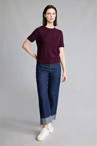 DeFacto D6272AXBR327 Bordo Regular Fıt Bisiklet Yaka Bordo Kazak